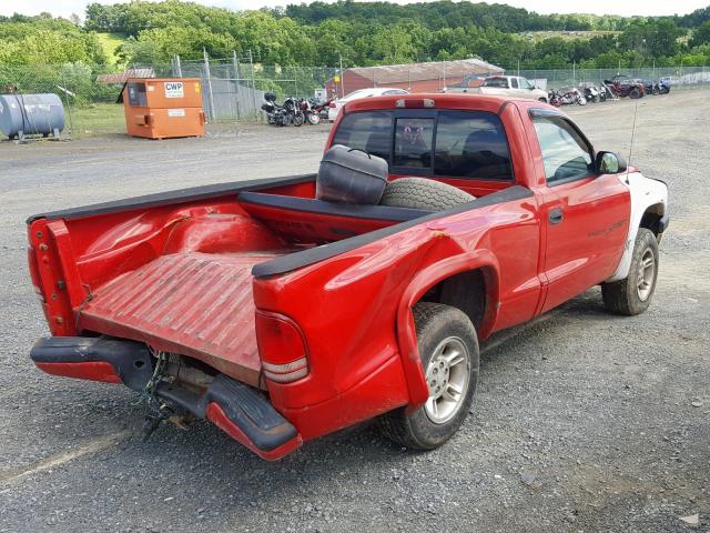 1B7GG26X5YS545797 - 2000 DODGE DAKOTA RED photo 4