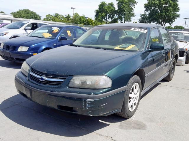 2G1WF52E729247709 - 2002 CHEVROLET IMPALA GREEN photo 2