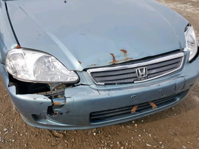 2HGEJ6619YH526397 - 2000 HONDA CIVIC BASE BLUE photo 10