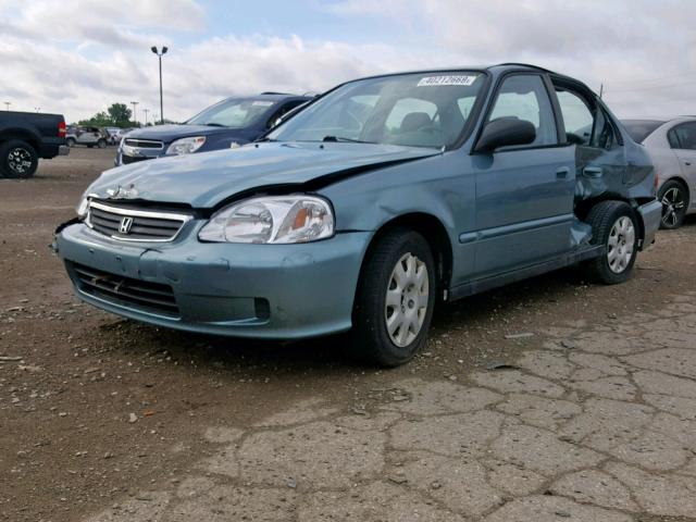 2HGEJ6619YH526397 - 2000 HONDA CIVIC BASE BLUE photo 2