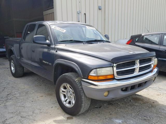 1B7HG48N32S591051 - 2002 DODGE DAKOTA QUA GRAY photo 1