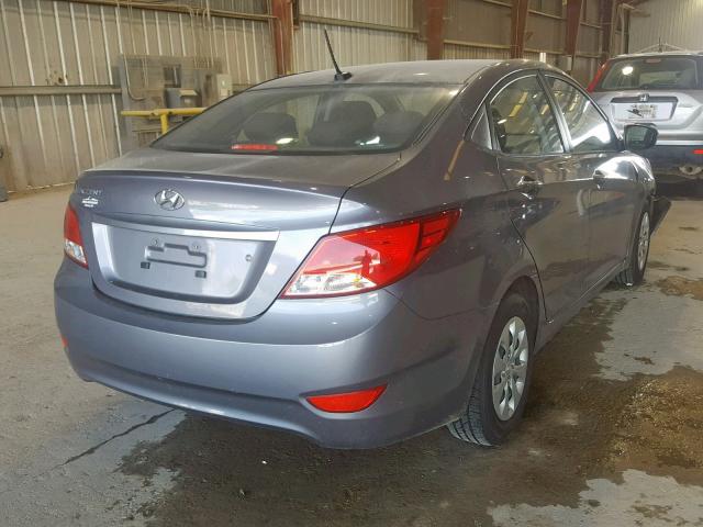 KMHCT4AE1GU990807 - 2016 HYUNDAI ACCENT SE GRAY photo 4