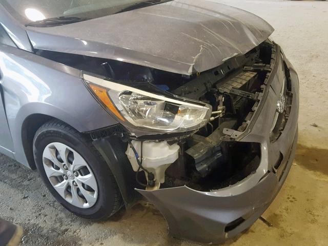 KMHCT4AE1GU990807 - 2016 HYUNDAI ACCENT SE GRAY photo 9