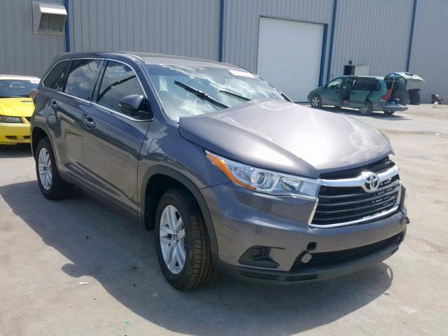 5TDZKRFH2GS157314 - 2016 TOYOTA HIGHLANDER GRAY photo 1