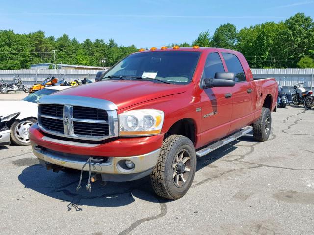 3D7KS29D96G160411 - 2006 DODGE RAM 2500 MAROON photo 2