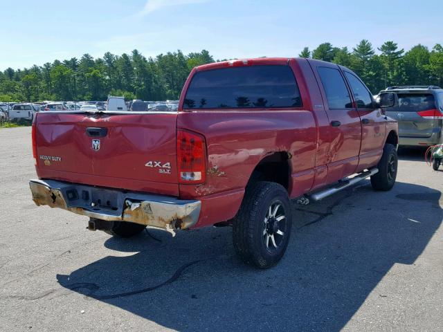 3D7KS29D96G160411 - 2006 DODGE RAM 2500 MAROON photo 4