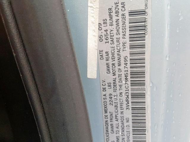 3VWRW31C79M517495 - 2009 VOLKSWAGEN NEW BEETLE ლურჯი ფოტო 10