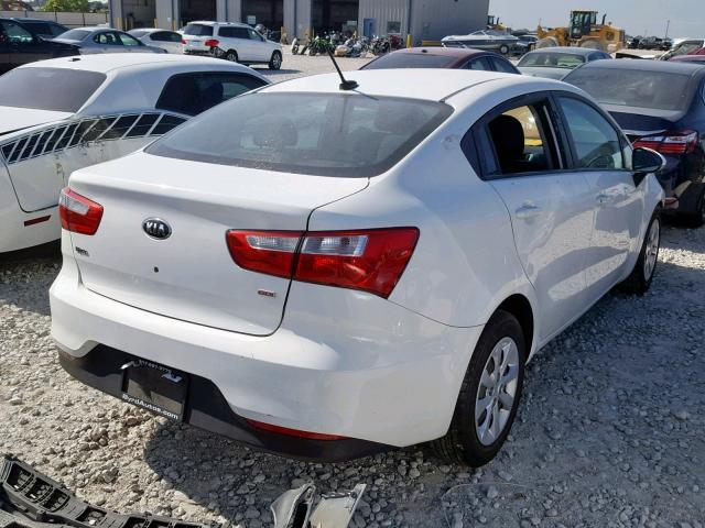 KNADM4A3XG6664929 - 2016 KIA RIO LX WHITE photo 4