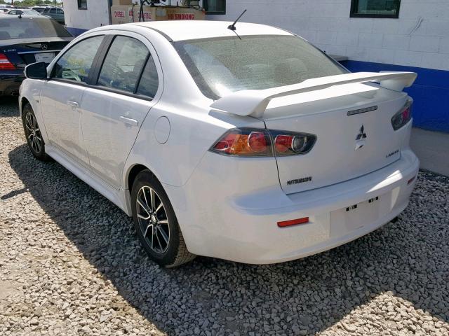 JA32U2FUXHU013229 - 2017 MITSUBISHI LANCER ES WHITE photo 3