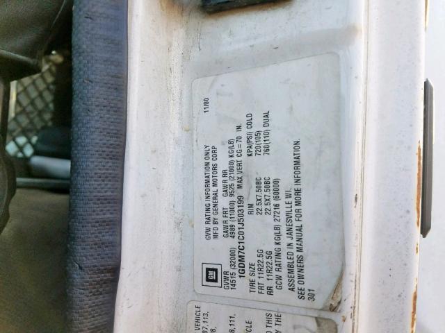 1GDM7C1C01J503199 - 2001 GMC T-SERIES F WHITE photo 10