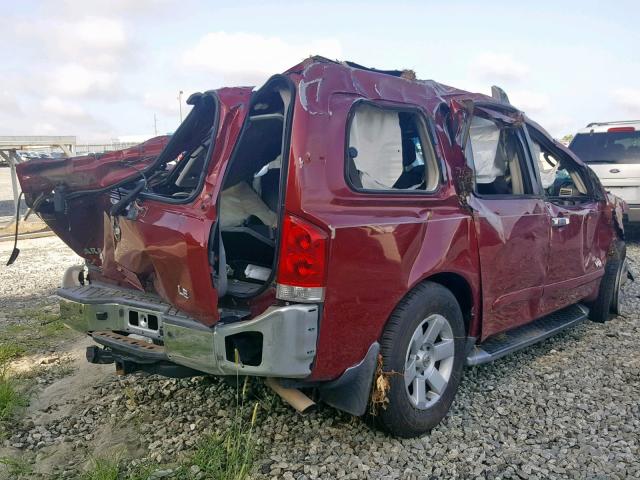 5N1AA08BX5N726963 - 2005 NISSAN ARMADA SE BURGUNDY photo 4