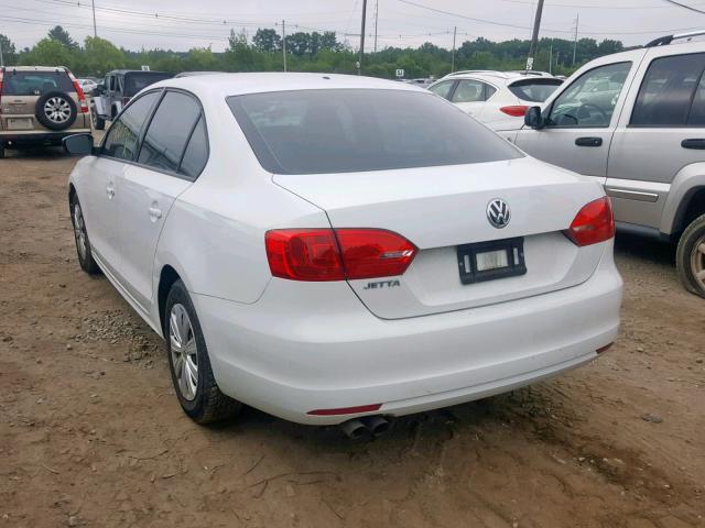 3VW2K7AJ8EM433974 - 2014 VOLKSWAGEN JETTA BASE WHITE photo 3