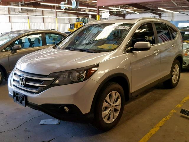 2HKRM4H76DH679589 - 2013 HONDA CR-V EXL SILVER photo 2