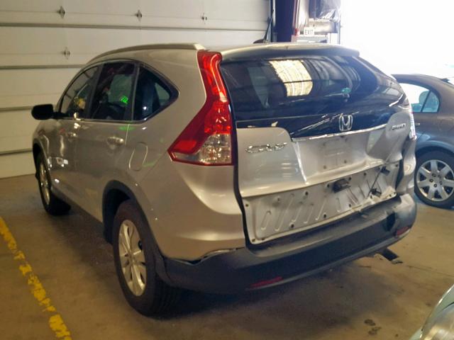 2HKRM4H76DH679589 - 2013 HONDA CR-V EXL SILVER photo 3