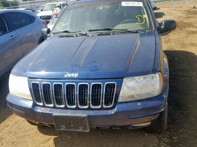 1J4GW58N32C191578 - 2002 JEEP GRAND CHER BLUE photo 9