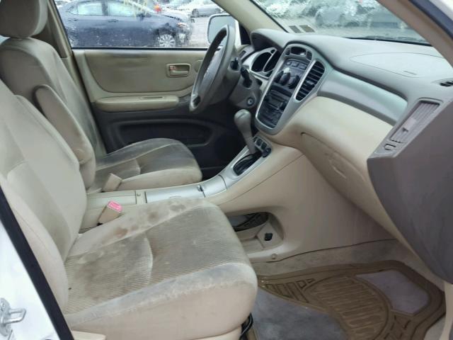 JTEEP21A350082071 - 2005 TOYOTA HIGHLANDER WHITE photo 5