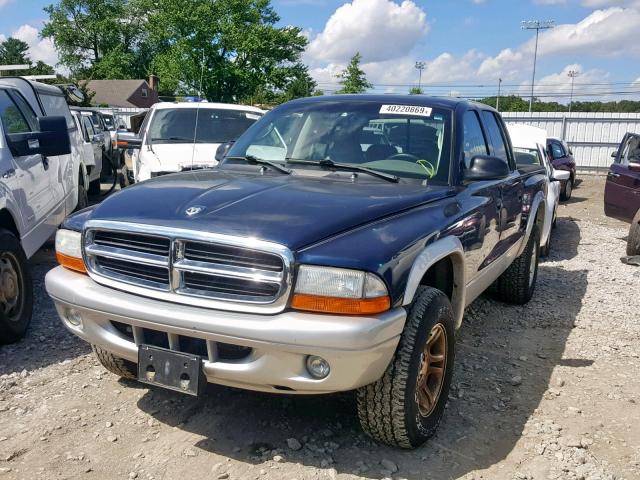 1D7HG48N74S522095 - 2004 DODGE DAKOTA QUA BLUE photo 2