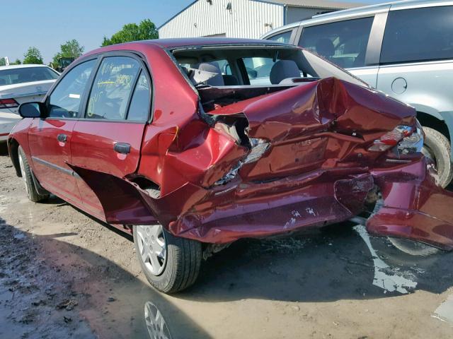 2HGES15315H008346 - 2005 HONDA CIVIC DX V RED photo 3