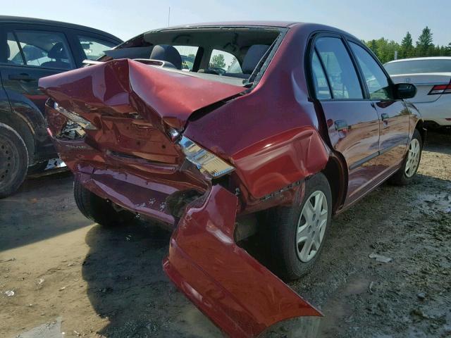 2HGES15315H008346 - 2005 HONDA CIVIC DX V RED photo 4