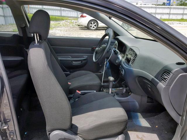 KMHCN35CX7U041205 - 2007 HYUNDAI ACCENT BAS GRAY photo 5