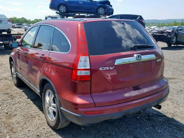 5J6RE4H74AL094346 - 2010 HONDA CR-V EXL RED photo 3