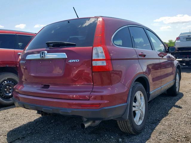 5J6RE4H74AL094346 - 2010 HONDA CR-V EXL RED photo 4