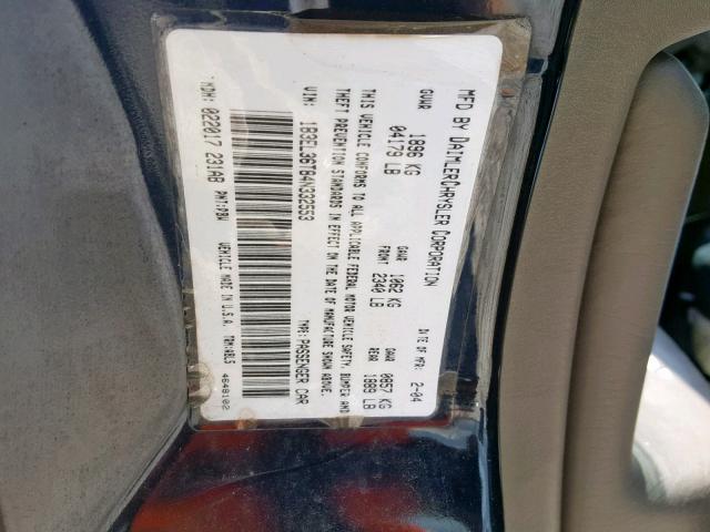 1B3EL36T84N332553 - 2004 DODGE STRATUS SE BLUE photo 10