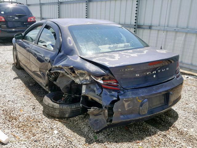 1B3EL36T84N332553 - 2004 DODGE STRATUS SE BLUE photo 3