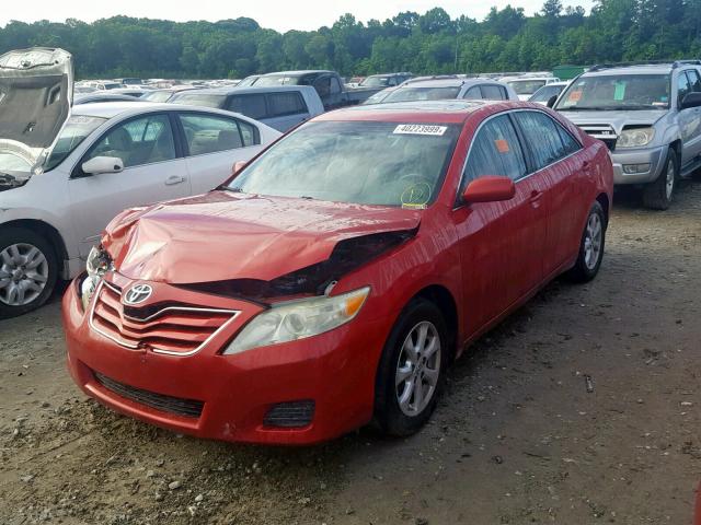 4T1BF3EK6BU631362 - 2011 TOYOTA CAMRY BASE RED photo 2