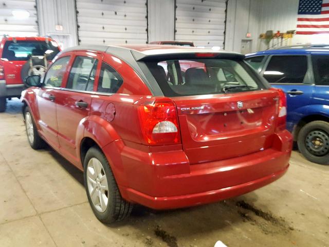 1B3HB48B77D313500 - 2007 DODGE CALIBER SX RED photo 3