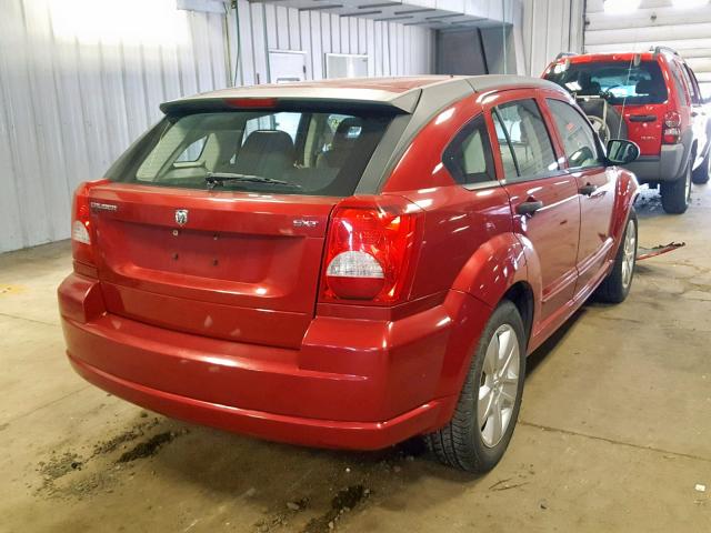 1B3HB48B77D313500 - 2007 DODGE CALIBER SX RED photo 4