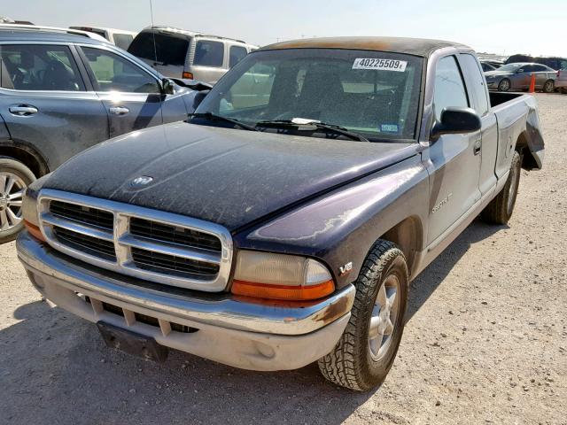 1B7GL22X7WS557240 - 1998 DODGE DAKOTA BLUE photo 2