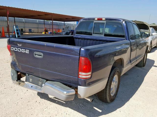 1B7GL22X7WS557240 - 1998 DODGE DAKOTA BLUE photo 4