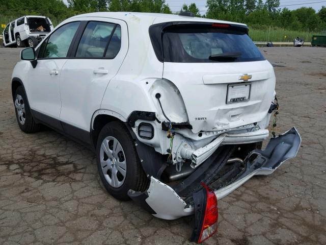 KL7CJKSB2HB213758 - 2017 CHEVROLET TRAX LS WHITE photo 3