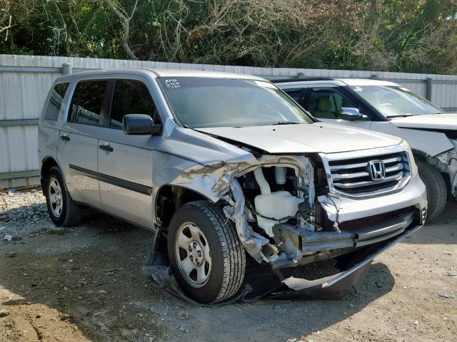 5FNYF3H23CB030902 - 2012 HONDA PILOT LX SILVER photo 1