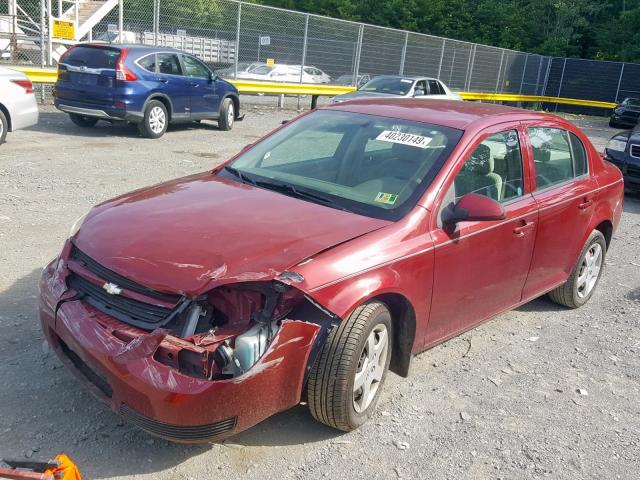 1G1AL55F577260202 - 2007 CHEVROLET COBALT LT RED photo 2