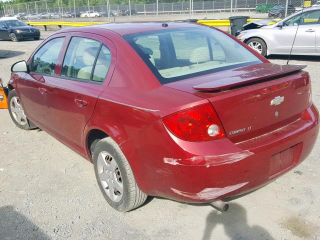 1G1AL55F577260202 - 2007 CHEVROLET COBALT LT RED photo 3