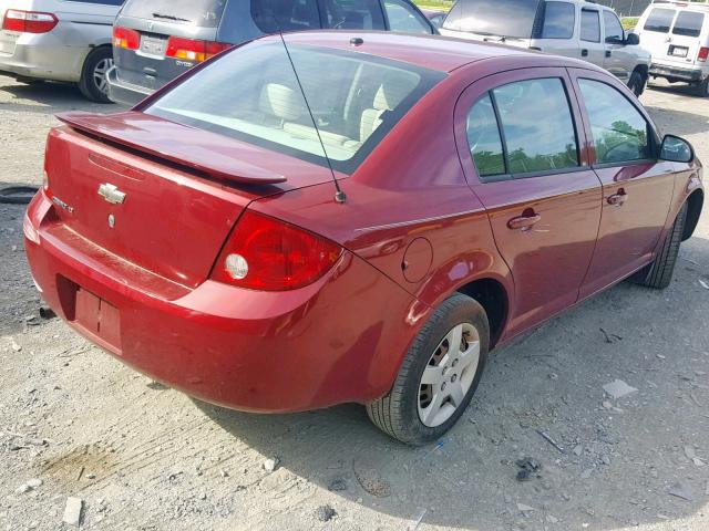 1G1AL55F577260202 - 2007 CHEVROLET COBALT LT RED photo 4