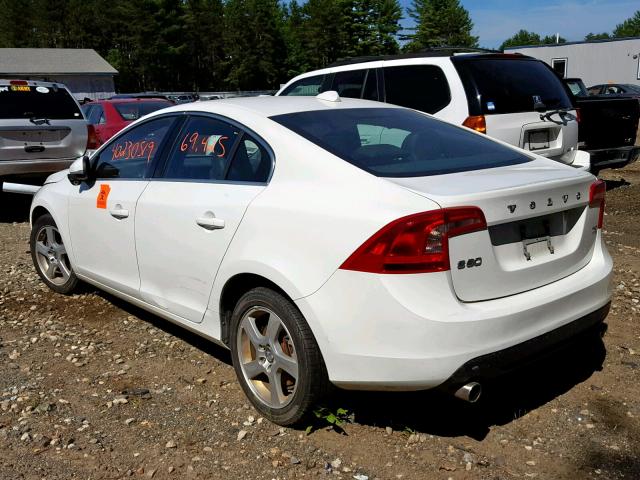 YV1622FS3C2129992 - 2012 VOLVO S60 T5 WHITE photo 3