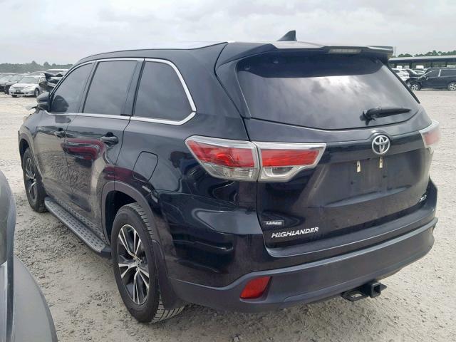 5TDKKRFH3GS124713 - 2016 TOYOTA HIGHLANDER BLACK photo 3