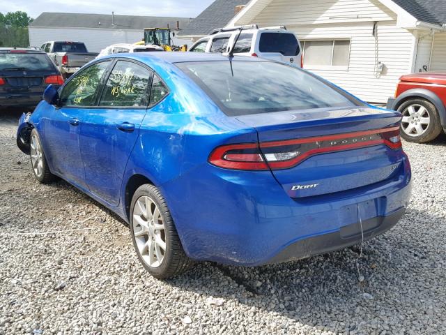 1C3CDFBA0DD179198 - 2013 DODGE DART SXT BLUE photo 3