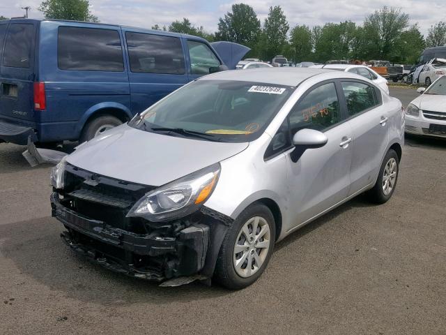 KNADM4A37F6504148 - 2015 KIA RIO LX SILVER photo 2