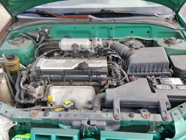 KMHCG45C21U198038 - 2001 HYUNDAI ACCENT GL GREEN photo 7