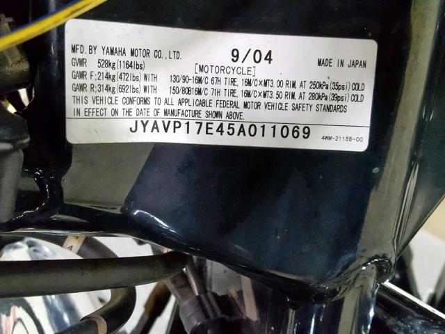 JYAVP17E45A011069 - 2005 YAMAHA XV1700 A BLACK photo 20