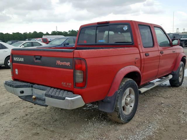 1N6ED27T6YC312983 - 2000 NISSAN FRONTIER C RED photo 4