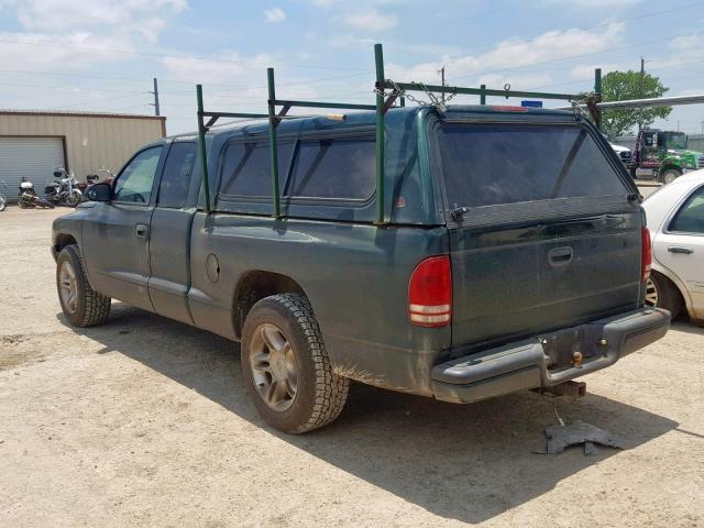 1B7GL22X3XS112897 - 1999 DODGE DAKOTA GREEN photo 3