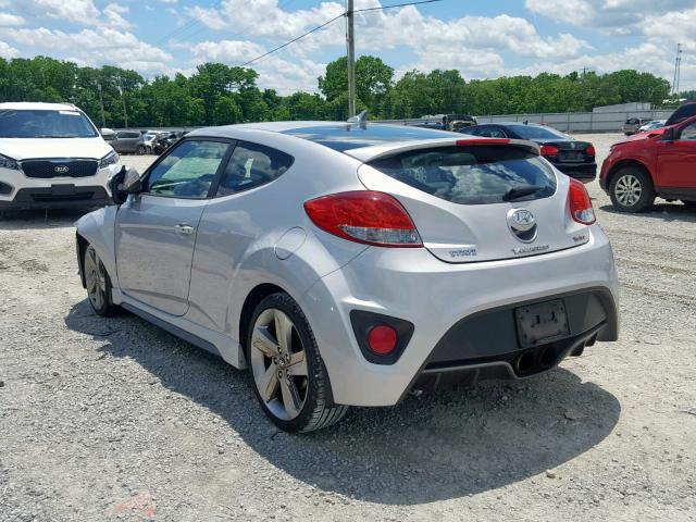 KMHTC6AE6DU173517 - 2013 HYUNDAI VELOSTER T SILVER photo 3