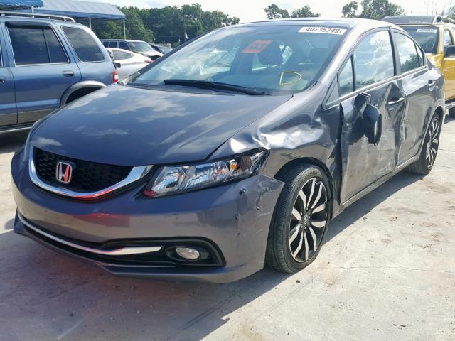 2HGFB2F95EH514713 - 2014 HONDA CIVIC EXL GRAY photo 2