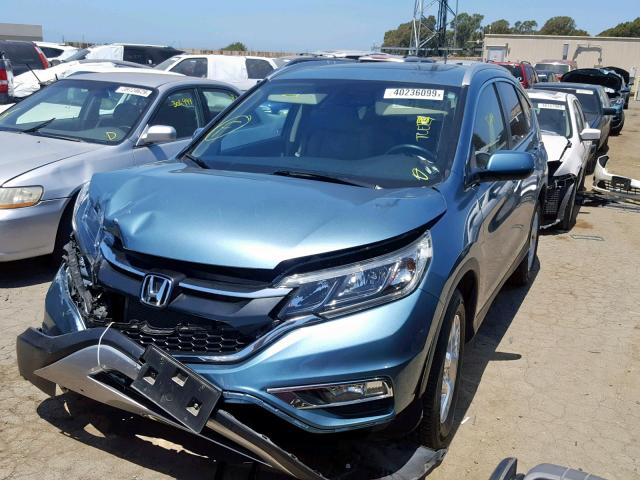 5J6RM4H71GL078892 - 2016 HONDA CR-V EXL BLUE photo 2