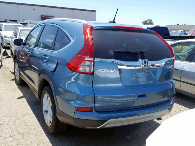 5J6RM4H71GL078892 - 2016 HONDA CR-V EXL BLUE photo 3